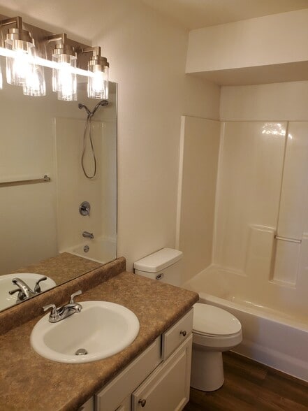 Main Bath with New Lighting - 190 Forest Ln