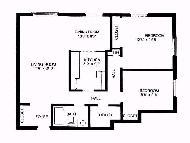 2BR/1BA - Brownstone Apartments