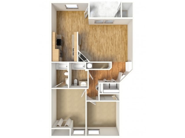 Larch - 2/2 - First, Second, Third Floors - 1,018 SF - Sequoia Grove