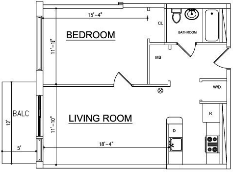 1BR/1BA - Ocean Blue