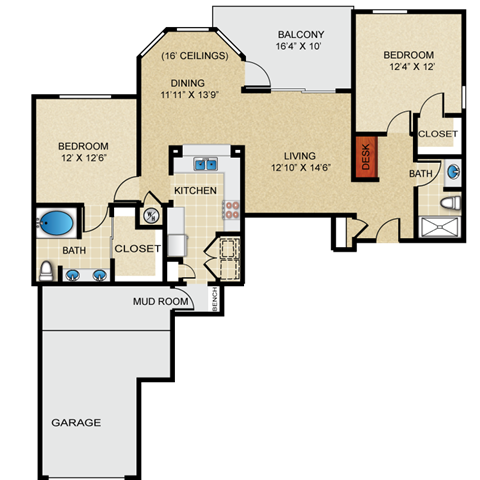 Floorplan - Deer Creek Apartment Homes