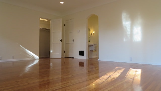 Master Bedroom Looking into Vanity + Custom Clothing Cabinet - 1103 S Crescent Heights Blvd