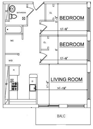 2BR/1BA - Ocean Blue