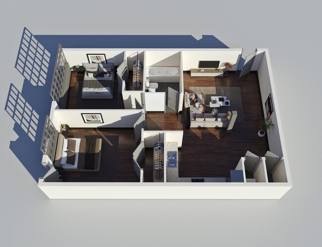 Standard 2 Bedroom, 1 Bathroom - LL Sams Apartments