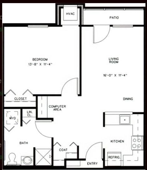 1BR/1BA Deluxe - Parkwood Heights- Senior Living