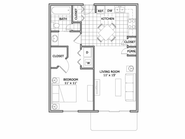 One bedroom apartment | springfield, mo - The Abbey Apartments