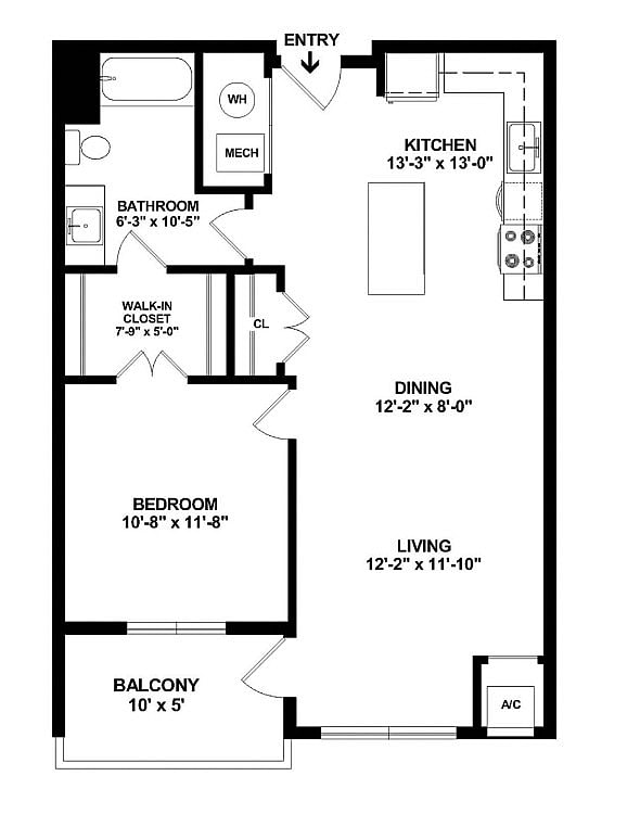 A6 Floorplan with Dimensions - Maple and Main