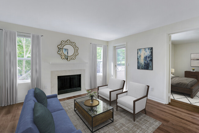 Renovated III living room with hard surface flooring - Archstone Redmond Lakeview