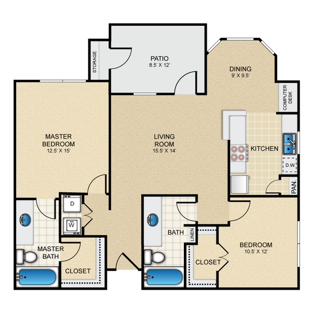 2 Bed/2 Bath - The Redland
