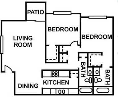 2BR/2BA - Falls of Deer Park Apartments