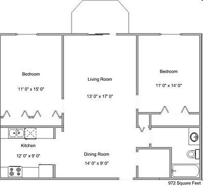 2BR/1BA - Pebble Creek