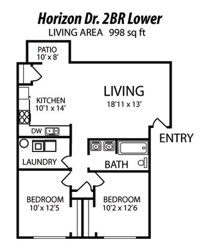 2 BR 1 Bath Lower - 2924 Horizon Dr.
