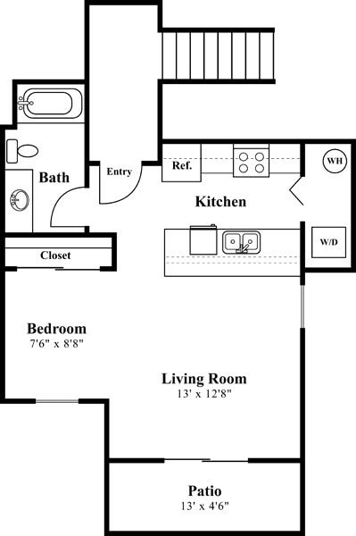 Studio floor plan Eight Towncenter - Eight Towncenter