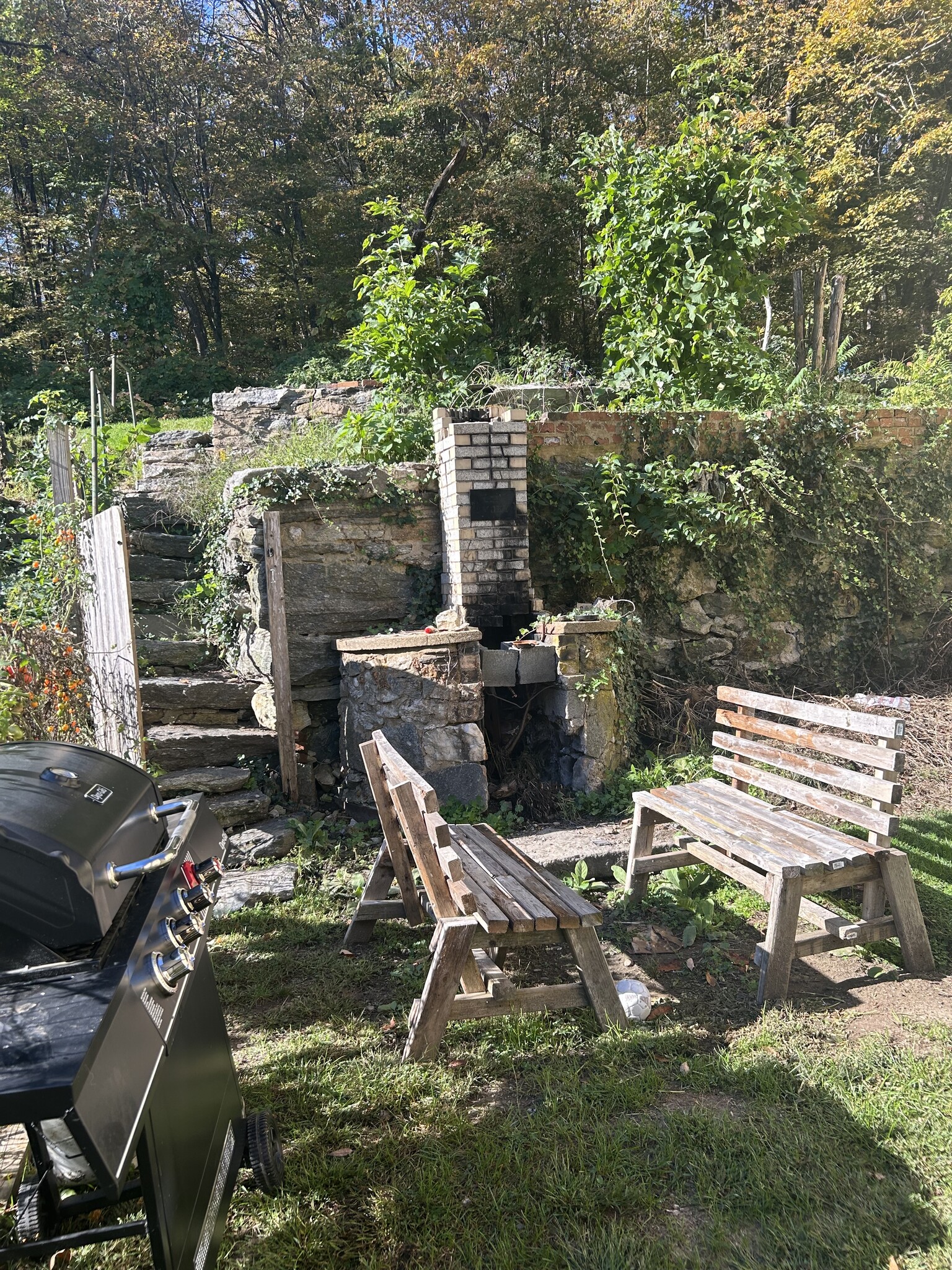 Community Fire Pit and Stairs to Upper Terrace Yard - 30 Wall St