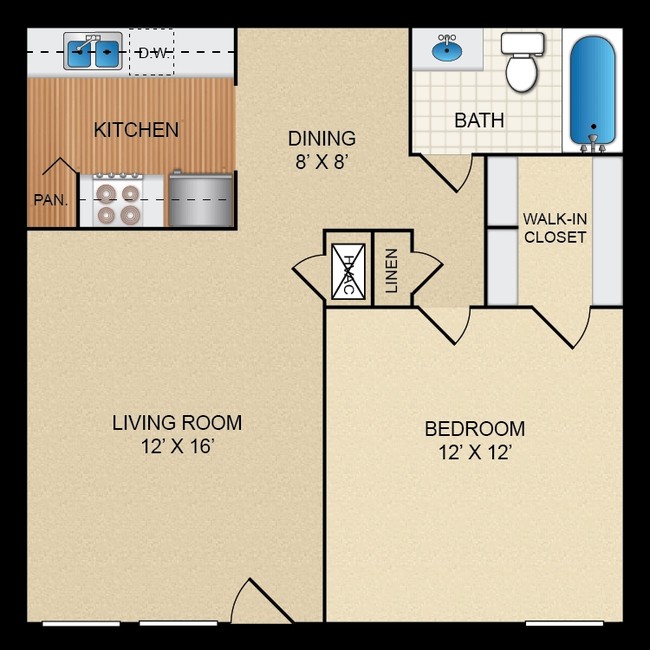 1BR/1BA - 5 East Apartments