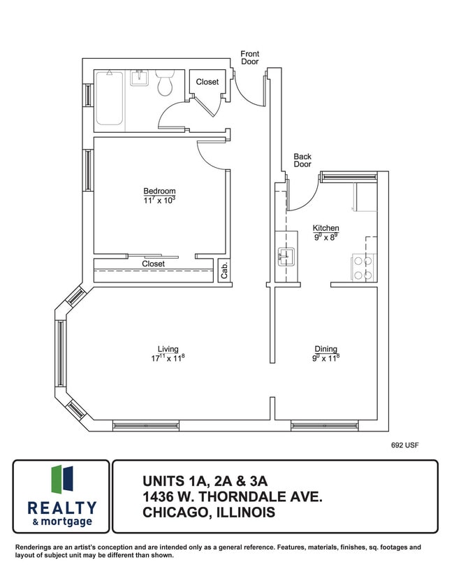 Floorplan - 1436-40 W. Thorndale