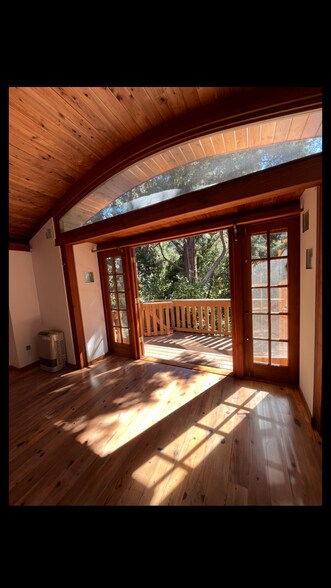French doors to deck, master bedroom - 1417 Old Topanga Canyon Rd