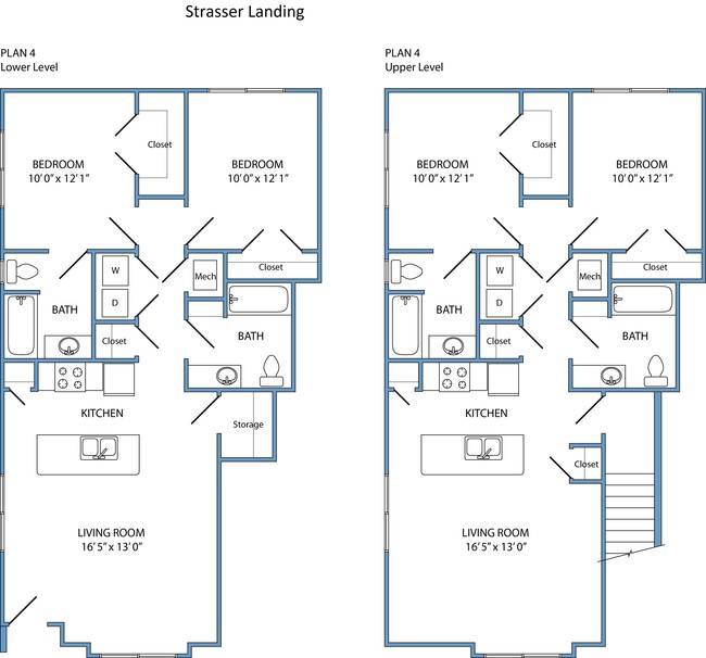 Plan 4 - 2 bed, 2 bath - Strasser Landing and House