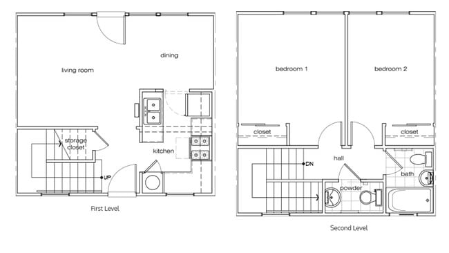 2BR, 1.5BA - 762 SF - Jasmine Garden Apartments