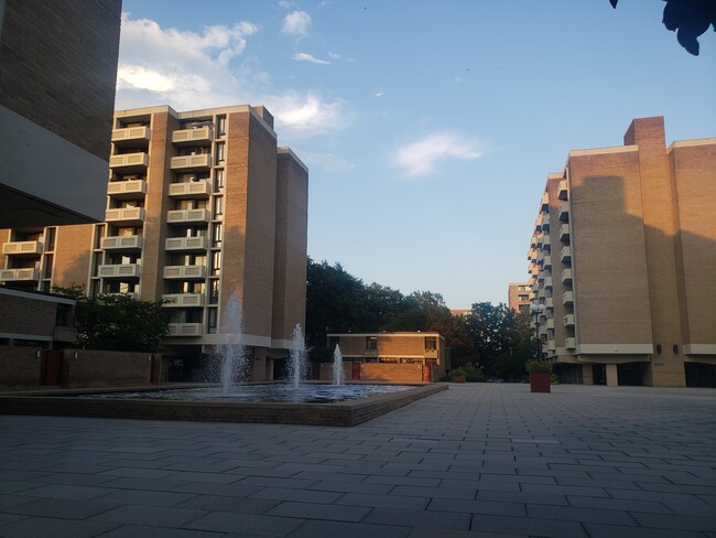 Front desk that holds packages in another tower (South, not West) across plaza - 490 M St SW