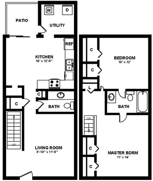 2BR/1.5BA - Wedgewood Townhomes