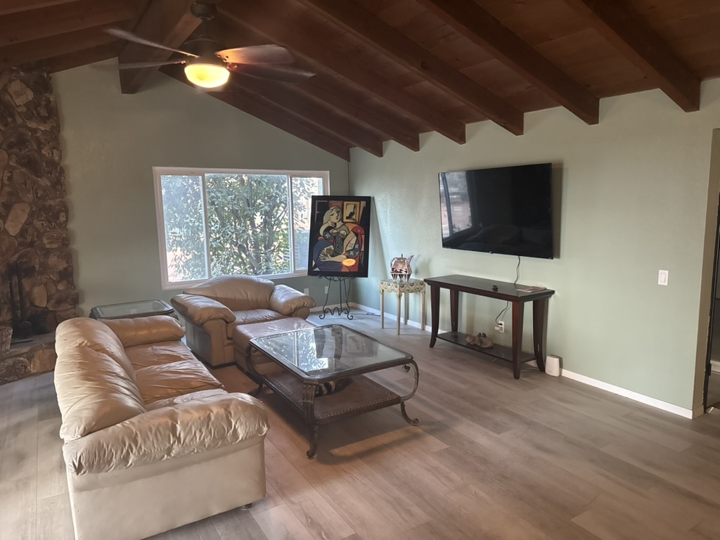 living room with new 65" ROKU - 15691 Wendell Park Dr