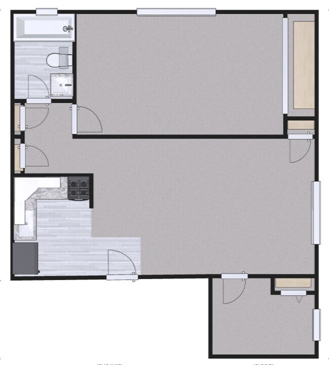 2BR, 1BA - 750SF Floorplan (Upstairs) - McClellan Court Apartments