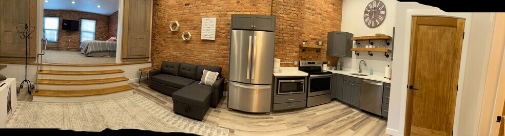 Kitchen and living area - 106 W Michigan Ave