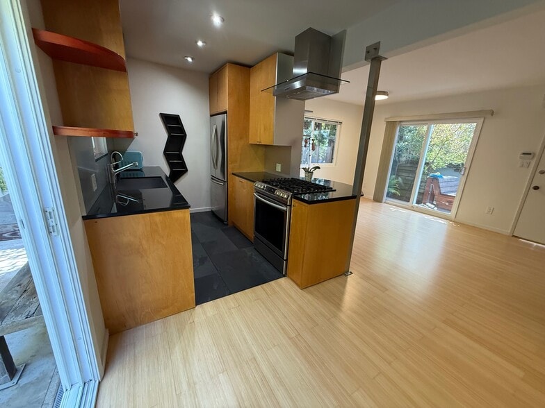 open kitchen, LR, DR - 631 Pier Ave