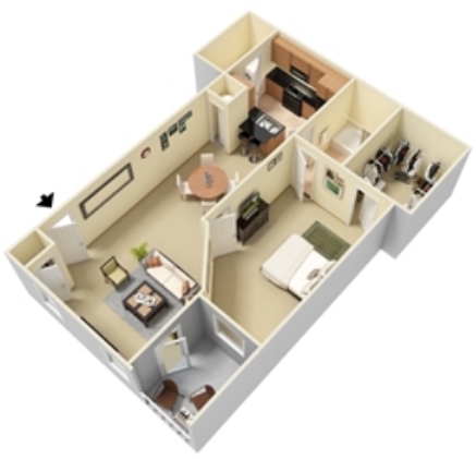 1BR/1BA - Villas at Houston Levee East