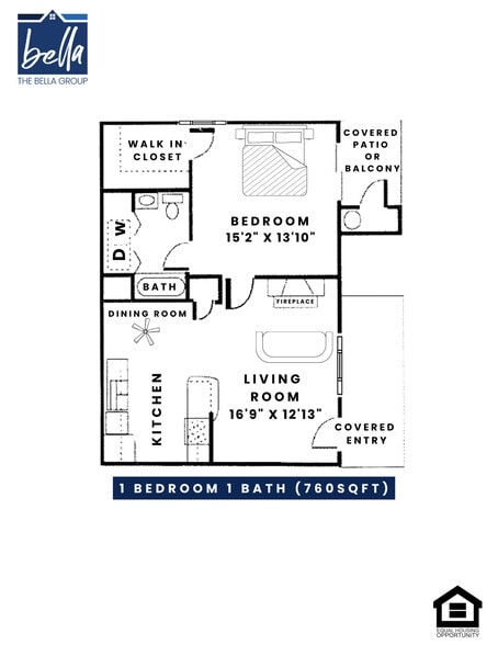 1 x 1 Floorplan - Pusch Ridge Apartments