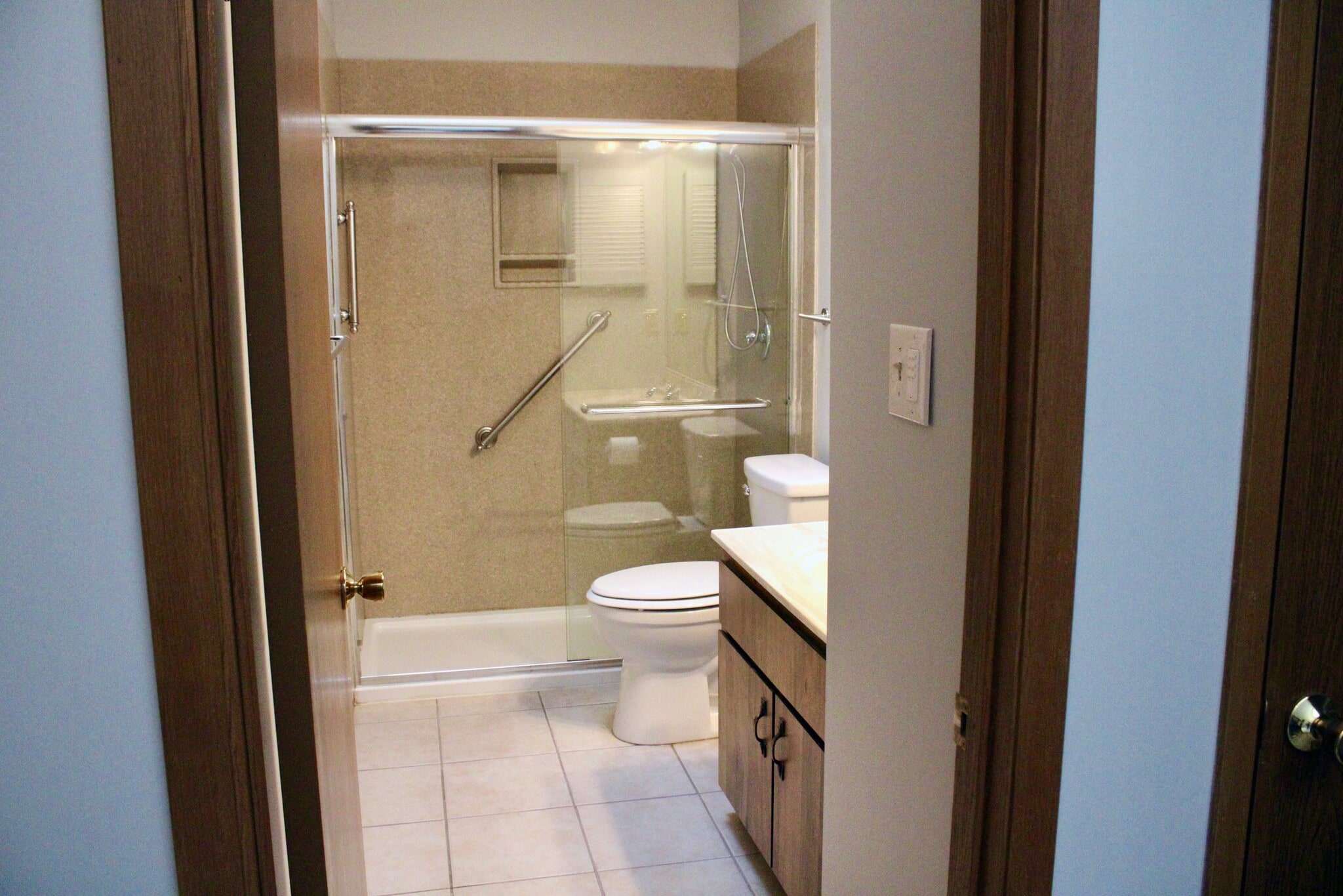Upstairs Bathroom with Walk-In Shower - 10523 Briston Ct