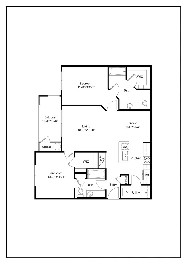 Floorplan - Azure Apartment Homes