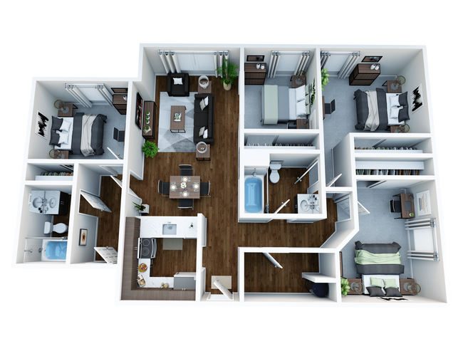 Lakeview-4bed2ba-3D - Lakeview Apartments