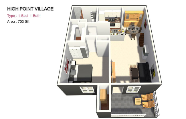 One Bed / One Bath - High Point Village