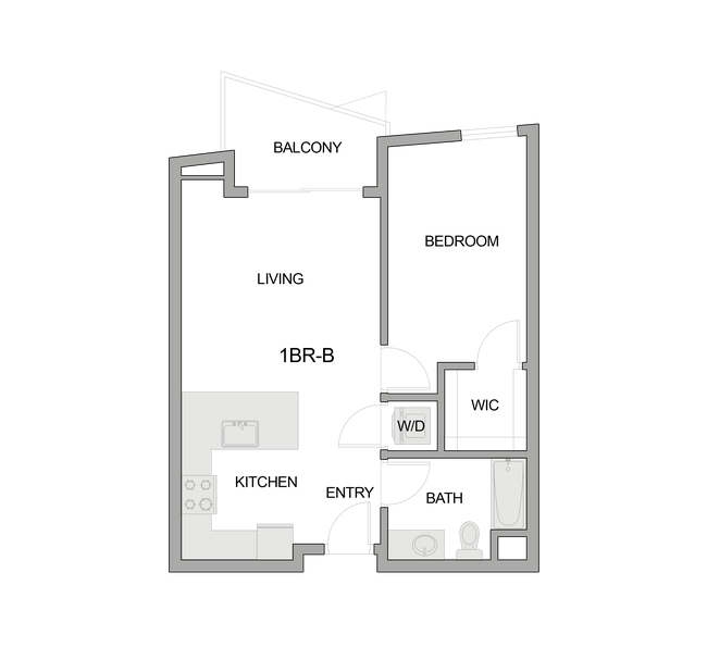 2D Floor Plan Rendering of a One-Bedroom Apartment - Textur