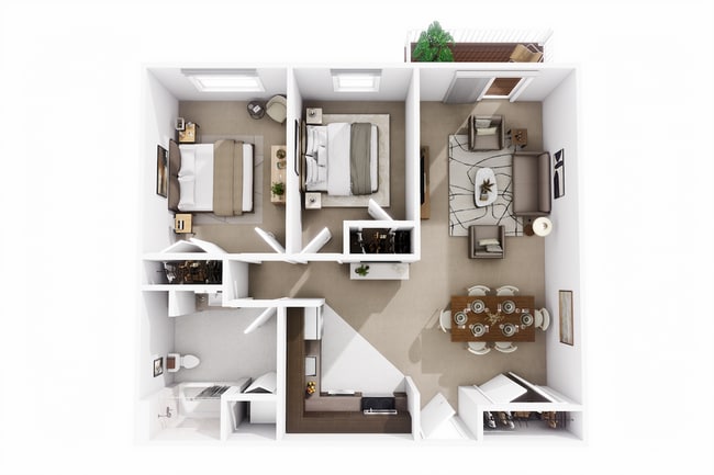 2 DXO Floor Plan. 2 Bedroom, 1 Bath. - Allards Grove