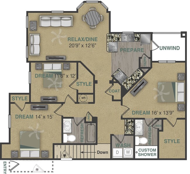 Floorplan - Stonepost Crossing Apartments