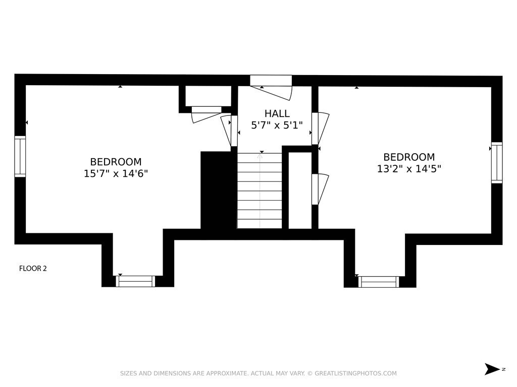 Upstairs floorplan - 136 Clay St