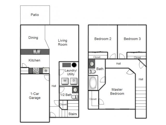 3BR/1.5BA - Riverview Townhomes
