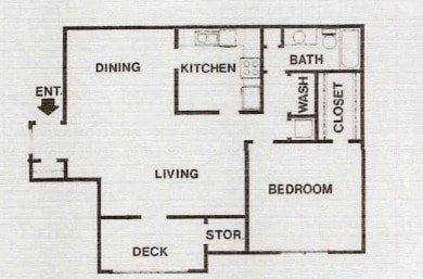 1BR, 1BA - Floorplan - Kingsfield Luxury Apartments