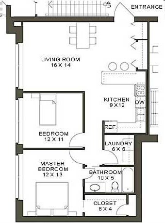2BR/1BA - 257 Lafayette Center Lofts