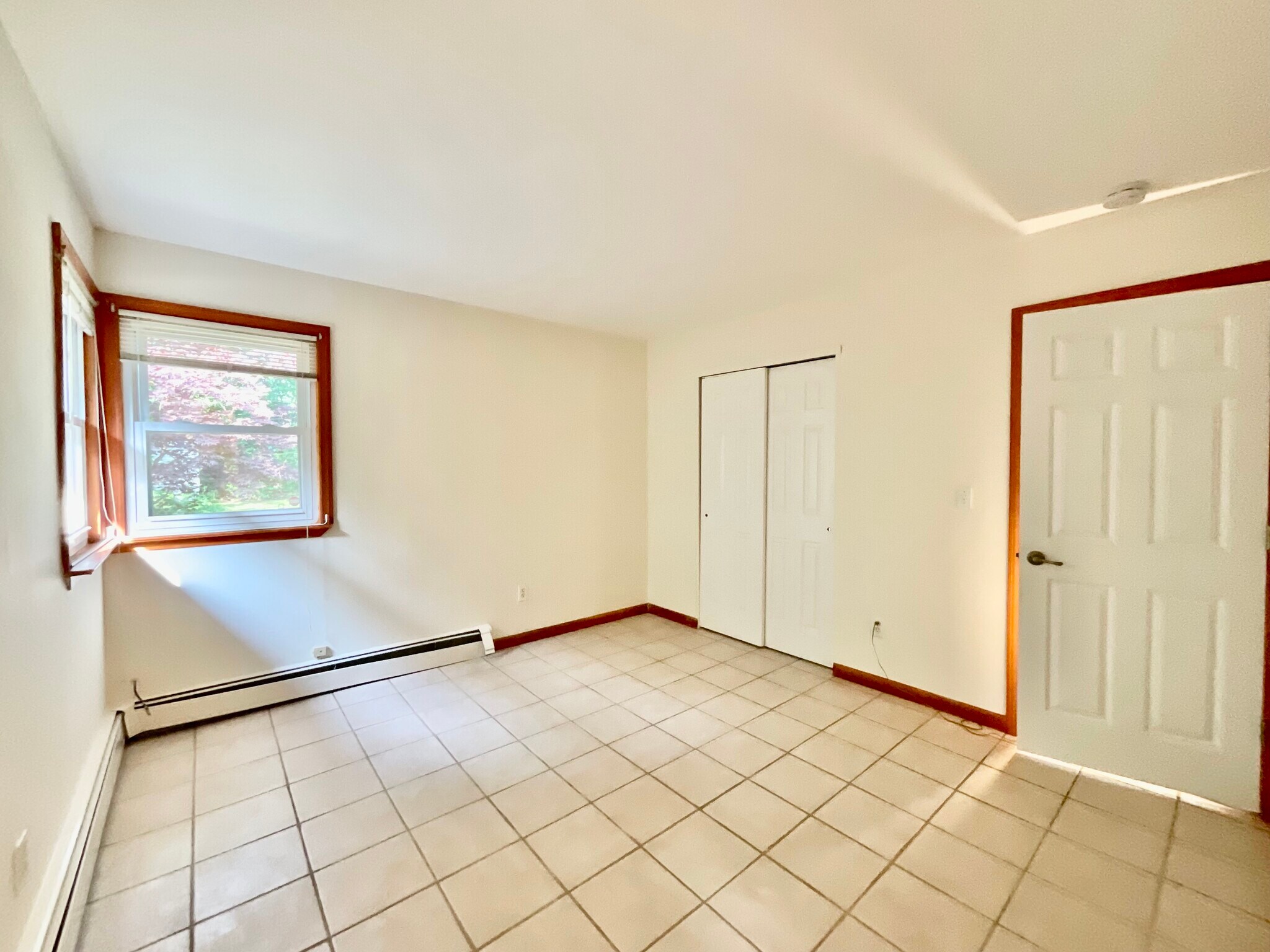 Main Bedroom View of Double Closets & Door - 46 Forrest Ave