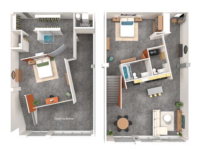 Two Bedroom Two and a Half Bath Loft - Mercury View Lofts