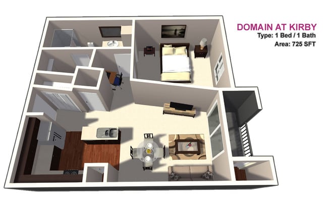 One Bedroom/One Bathroom - Domain at Kirby