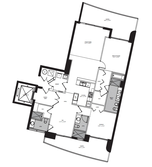 2BR/3BA - 900 Biscayne