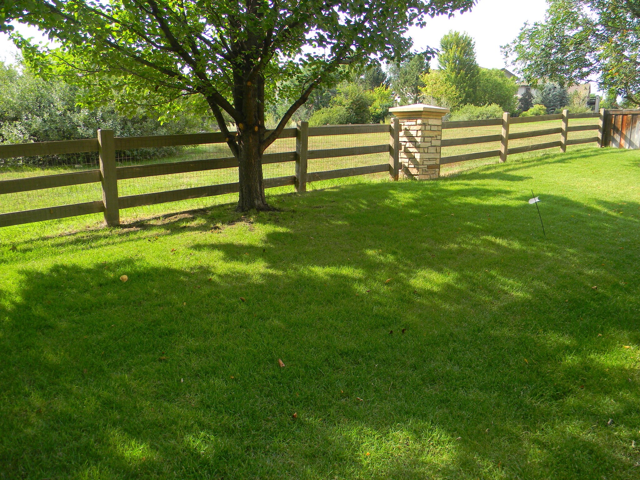 Yard fenced from community greenbelt - 5835 S Harlan St