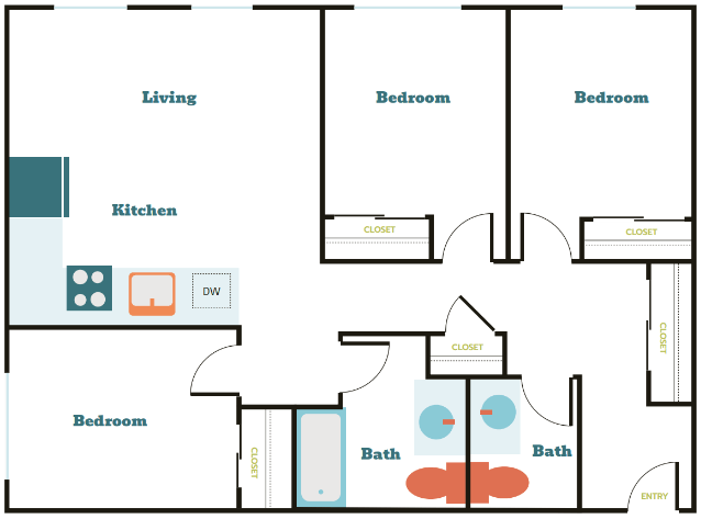 Floorplan - Tahoma Valley Apartments
