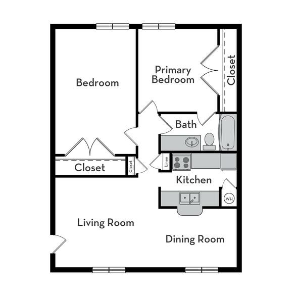 B1 - 2 Bed 1 Bath - The Anderson