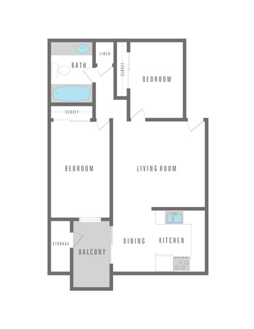 2 Bedroom 1 Bath 834 sqft - Regency Heights
